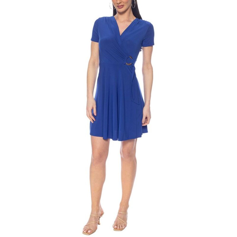 Tash + Sophie Womens  Wrap Dress, Blue